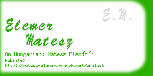 elemer matesz business card